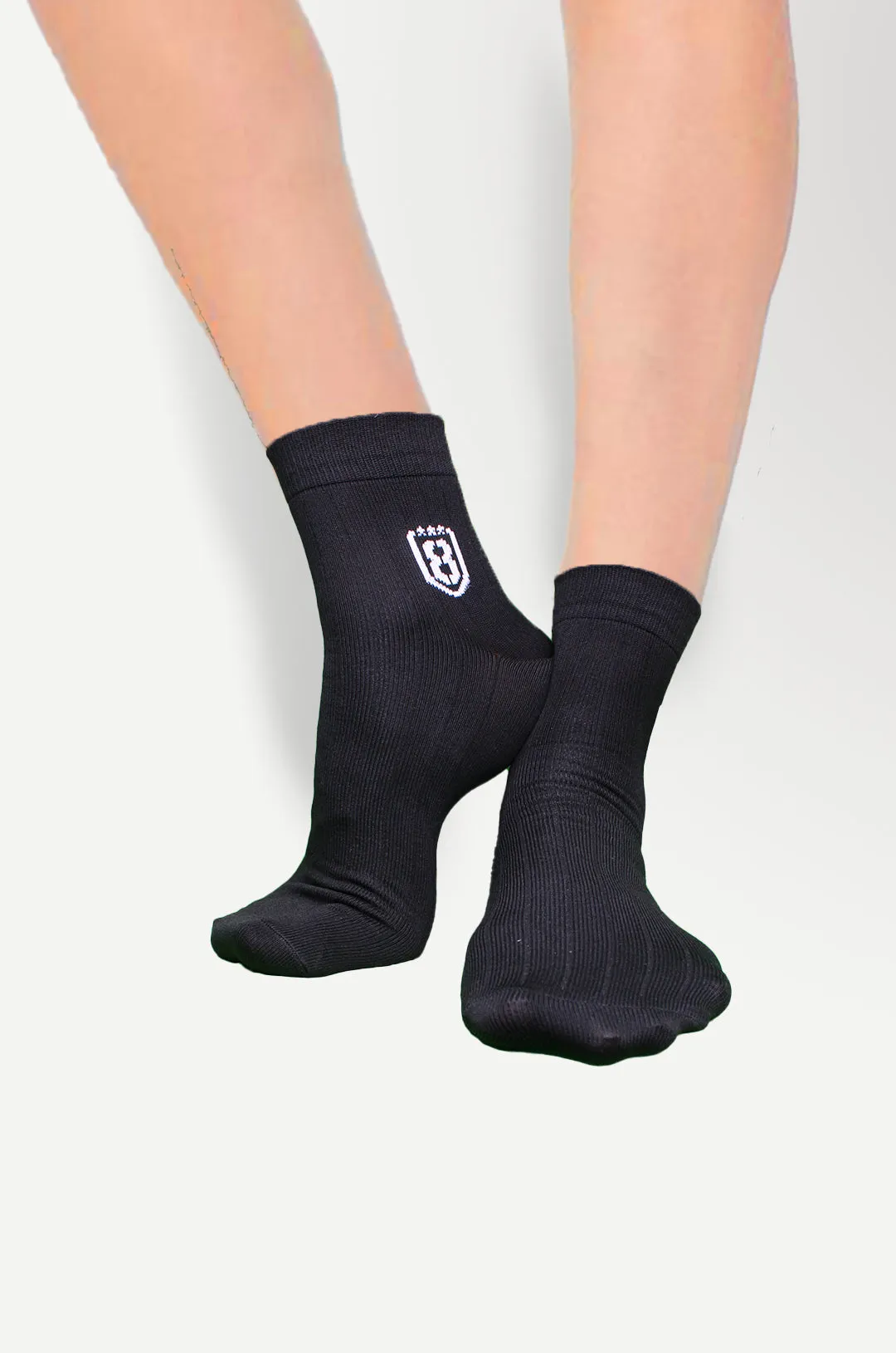 Nylon High Ankle Socks Set- Black