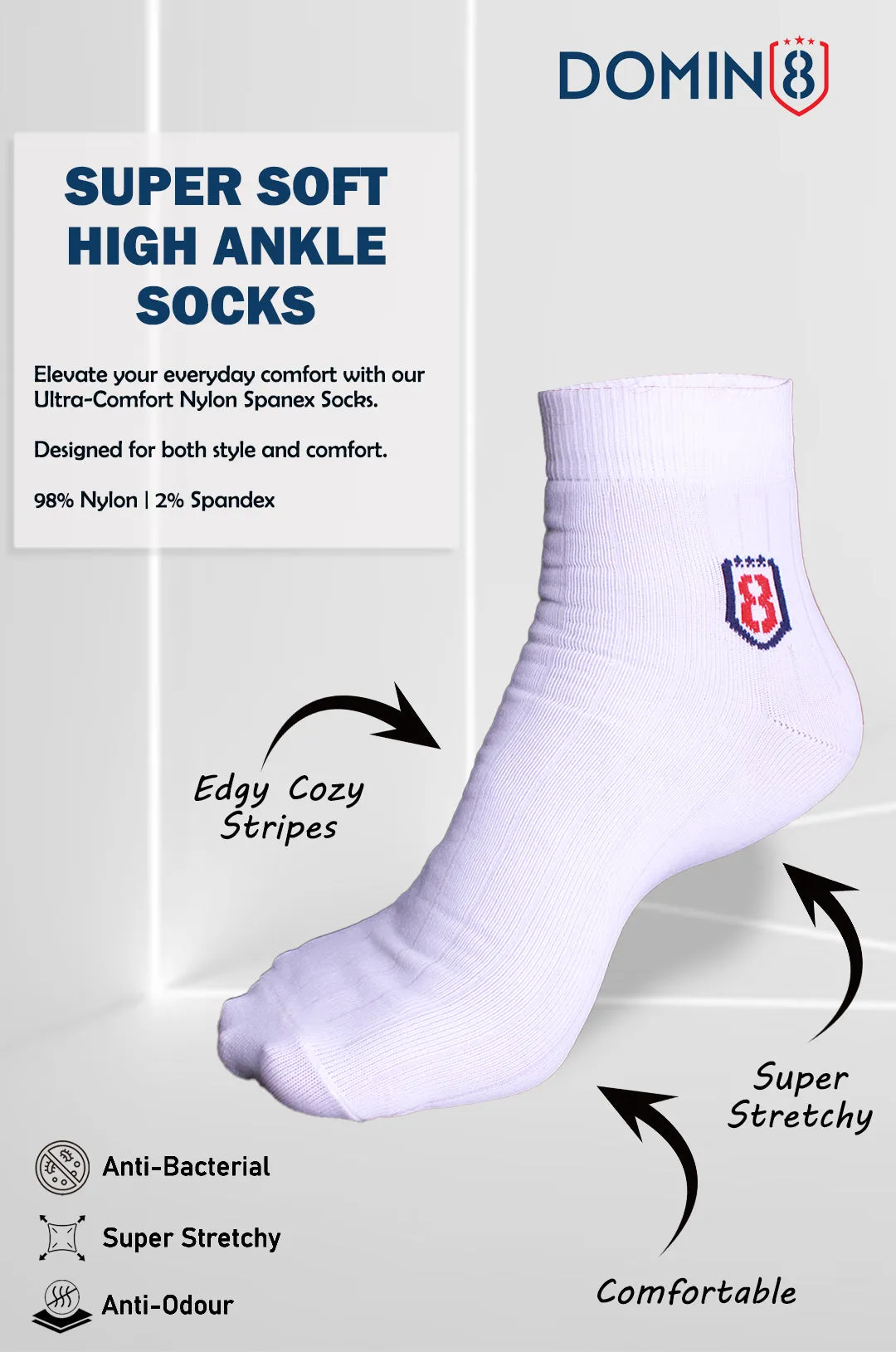 Nylon High Ankle Socks Set