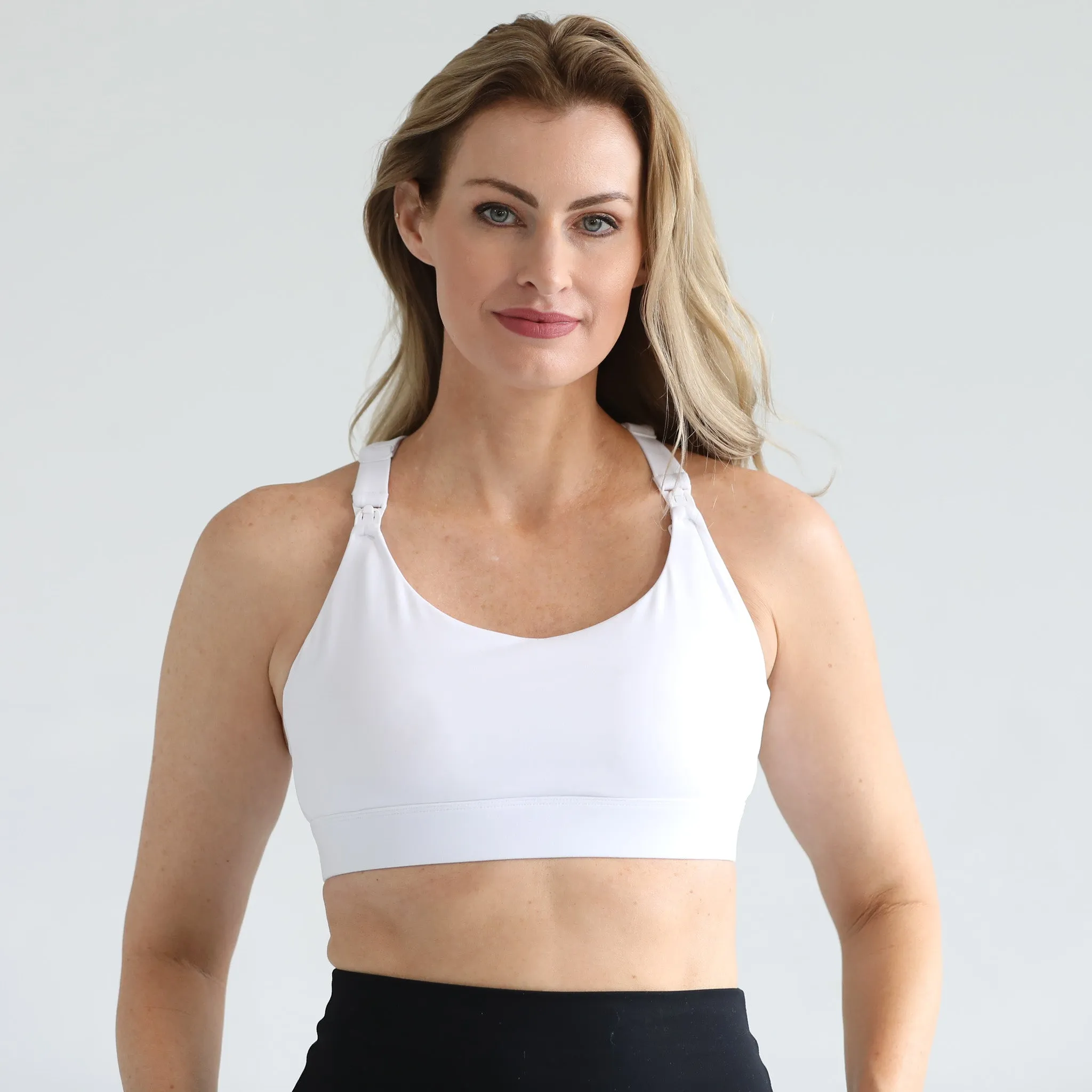 Océane 4 - Medium Support Nursing & Hands Free Pumping Sports Bra (Blanc)