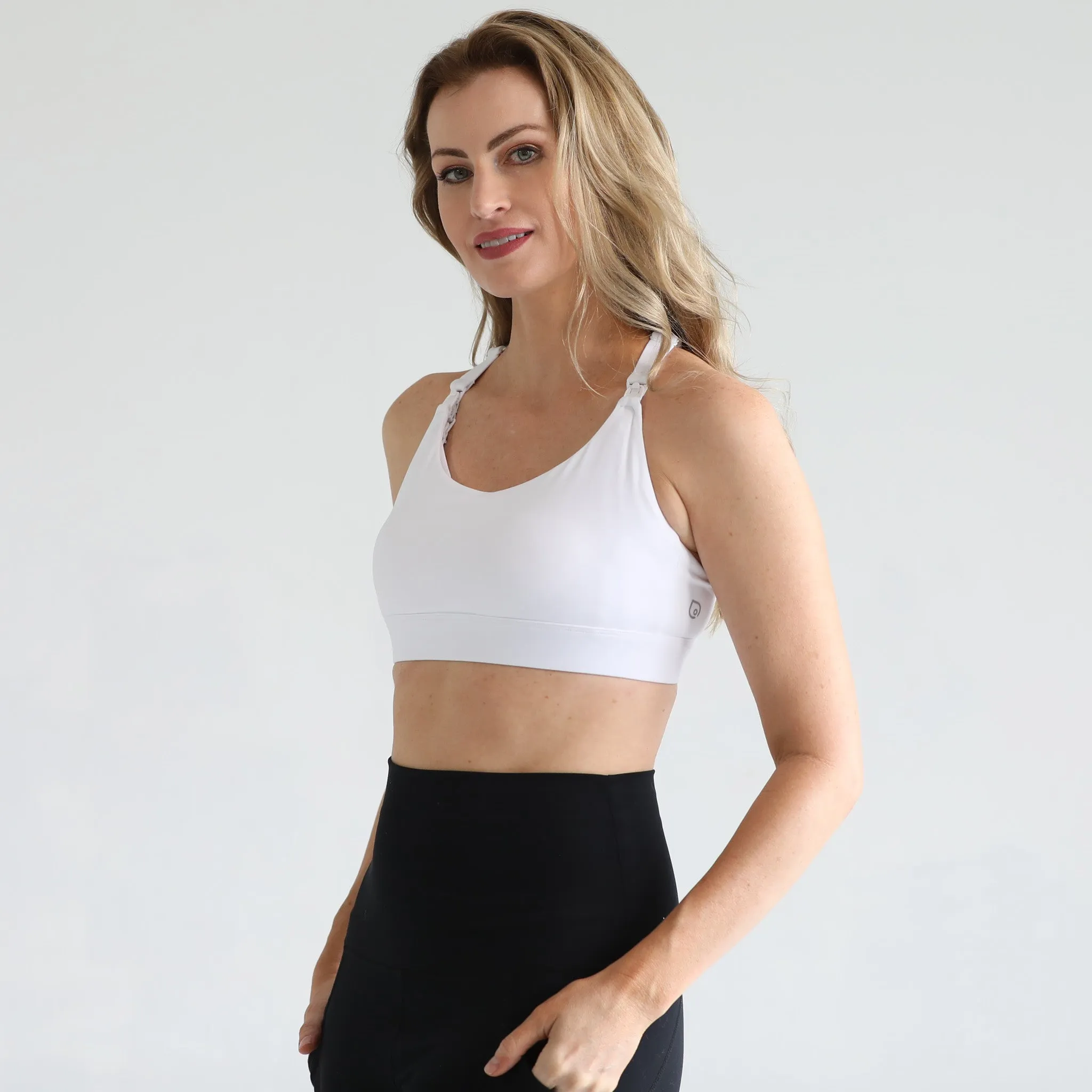 Océane 4 - Medium Support Nursing & Hands Free Pumping Sports Bra (Blanc)