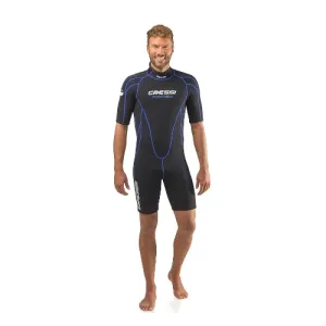 Open Box Cressi 2.5mm Man Tortuga One-Piece Shorty Wetsuit - Black/Blue - Large