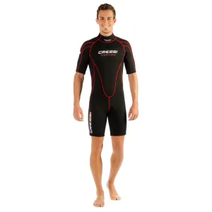 Open Box Cressi 2.5mm Man Tortuga One-Piece Shorty Wetsuit - Black/Red - XX-Large