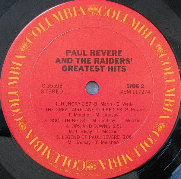 Paul Revere & The Raiders - Greatest Hits (LP, Comp, RE) (VG )