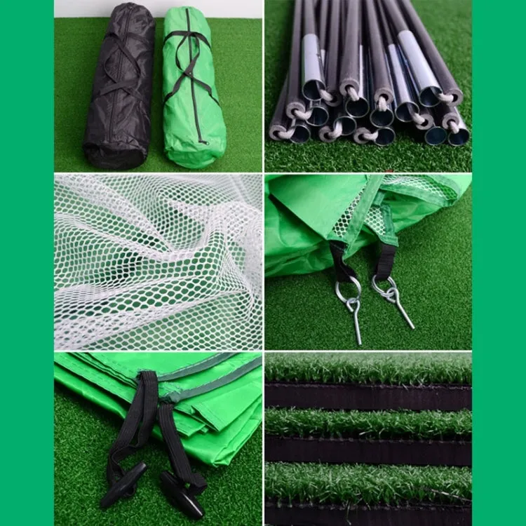 PGM Golf Training Aids Indoor Sports Hitting Practice Net 3m, with Hitting Mat & Seven-iron(Green)