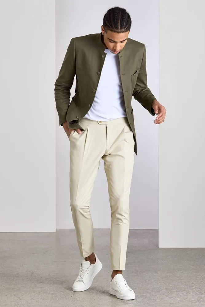 Pierre Sports Jacket - Olive Cotton Stretch 2399