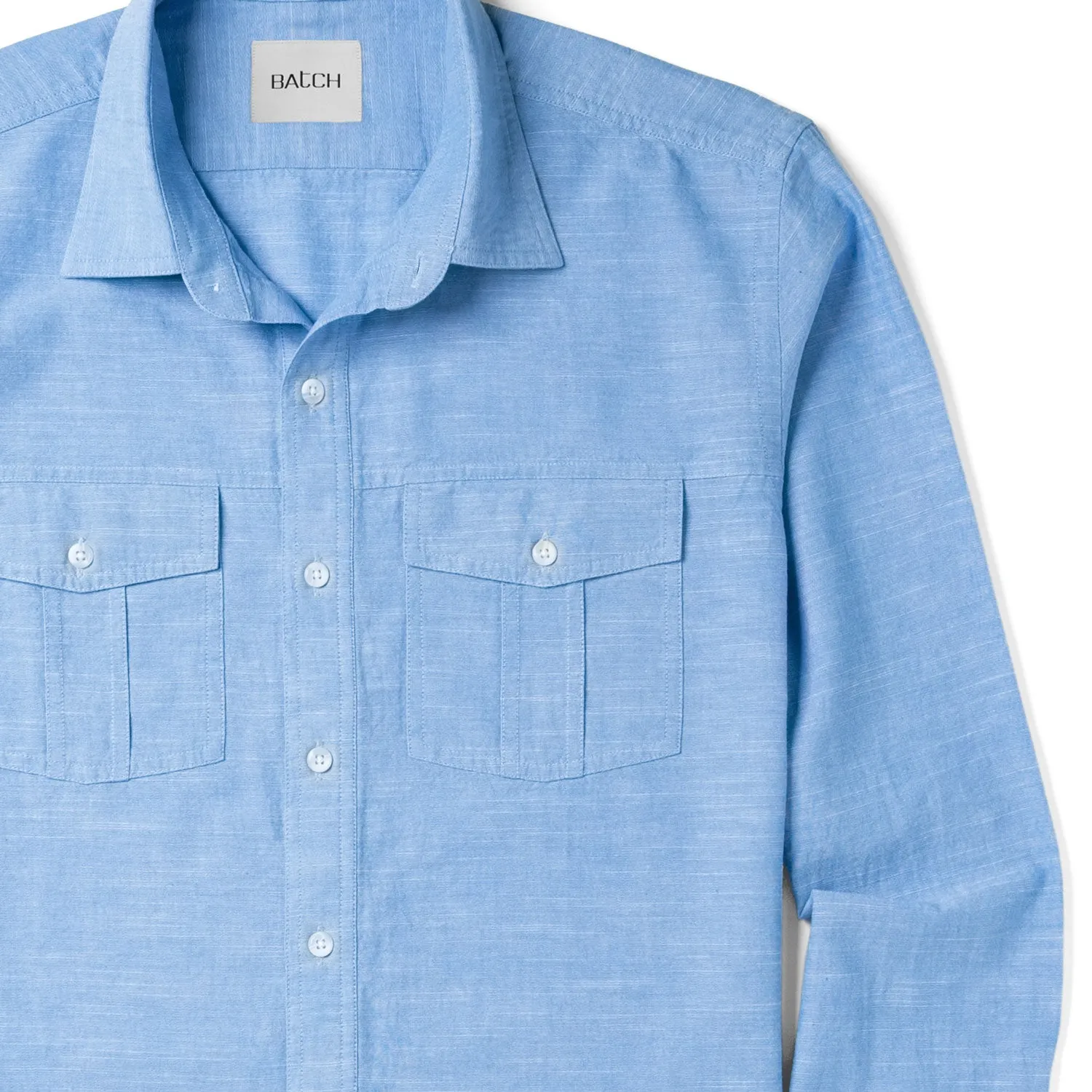 Primer Utility Shirt – Classic Blue Cotton Slub Chambray