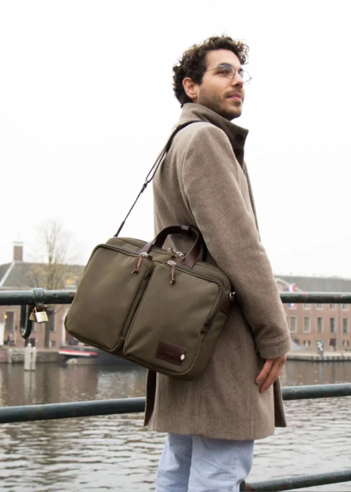 Property of… Liam Work Bag in Dark Tan/Dark Brown