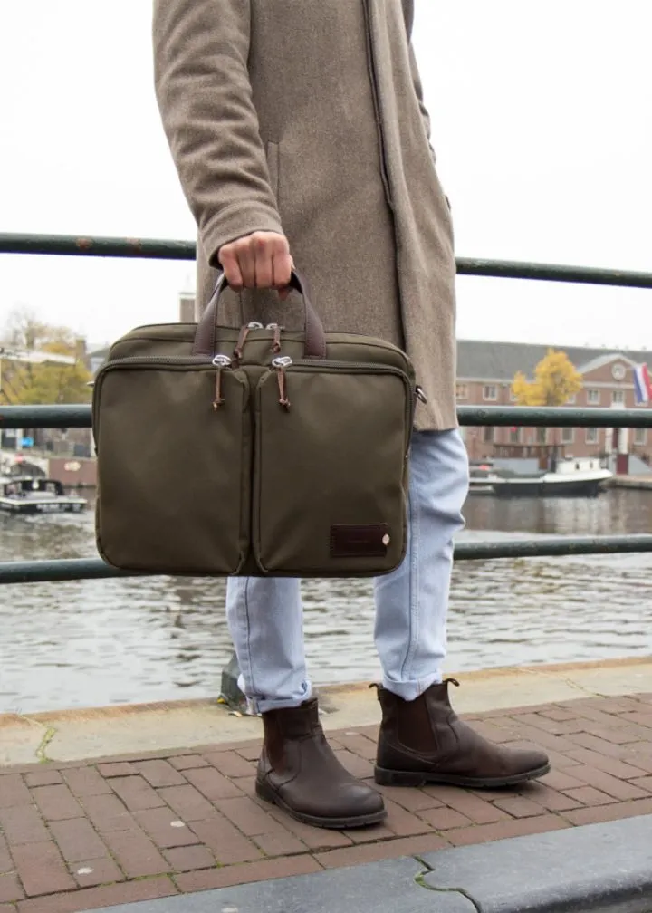 Property of… Liam Work Bag in Dark Tan/Dark Brown