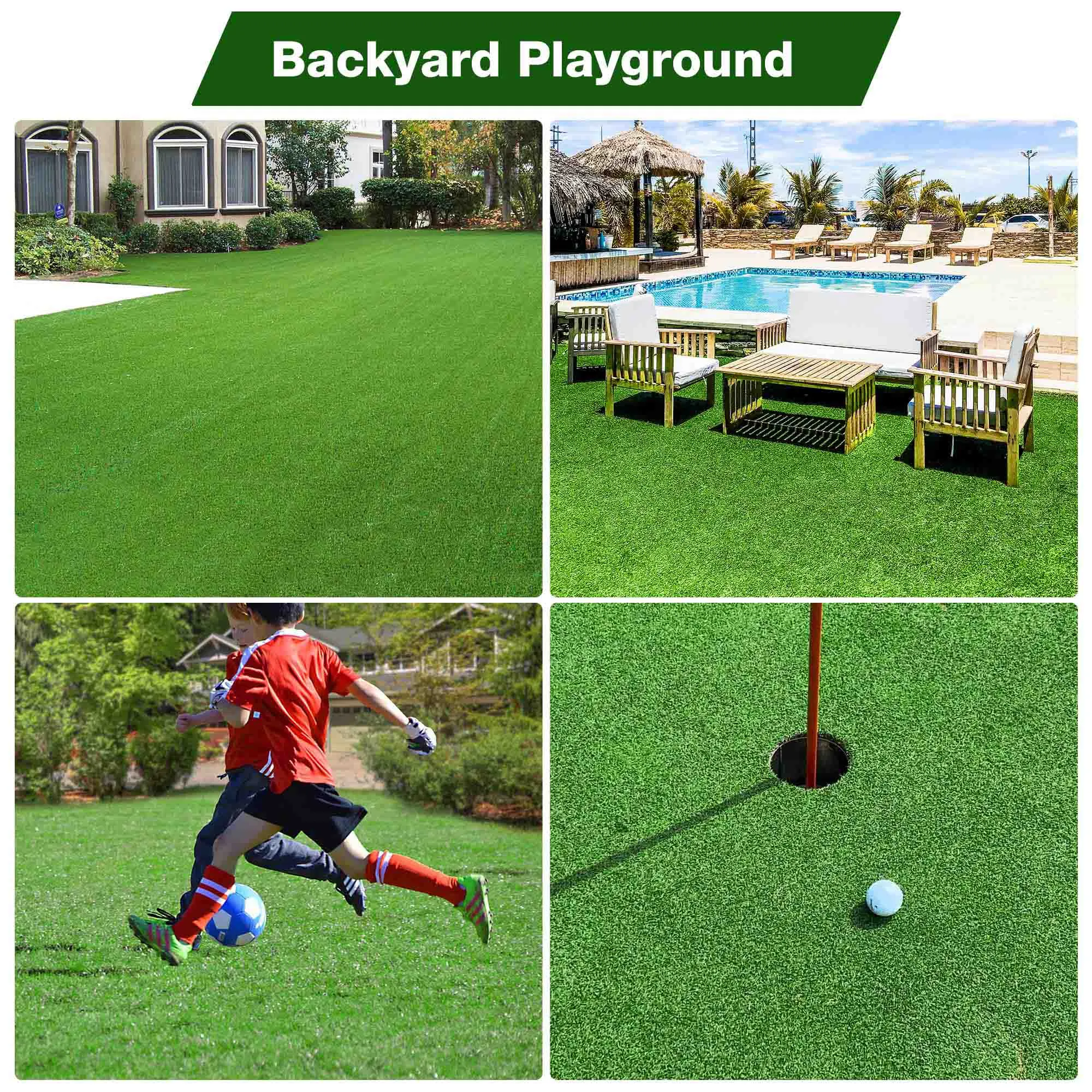 Realistic Synthetic Artificial Grass Mat 3ft x 33ft with 3/8" grass blades height Indoor Outdoor Garden Lawn Landscape Turf