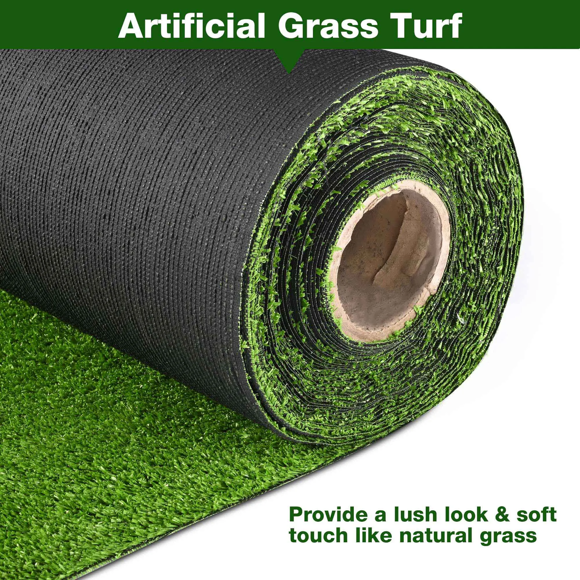 Realistic Synthetic Artificial Grass Mat 3ft x 33ft with 3/8" grass blades height Indoor Outdoor Garden Lawn Landscape Turf