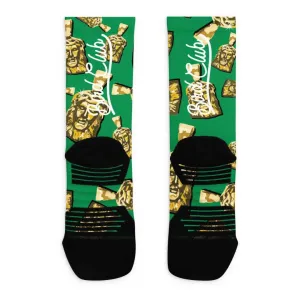 Retro 3 Pine Green Socks