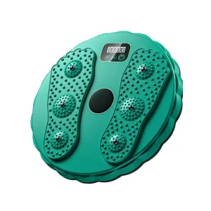 Rotating Waist Disc Twist Machine with Electronic Counter Magnetic Massage for Body Shaping, Color: Green