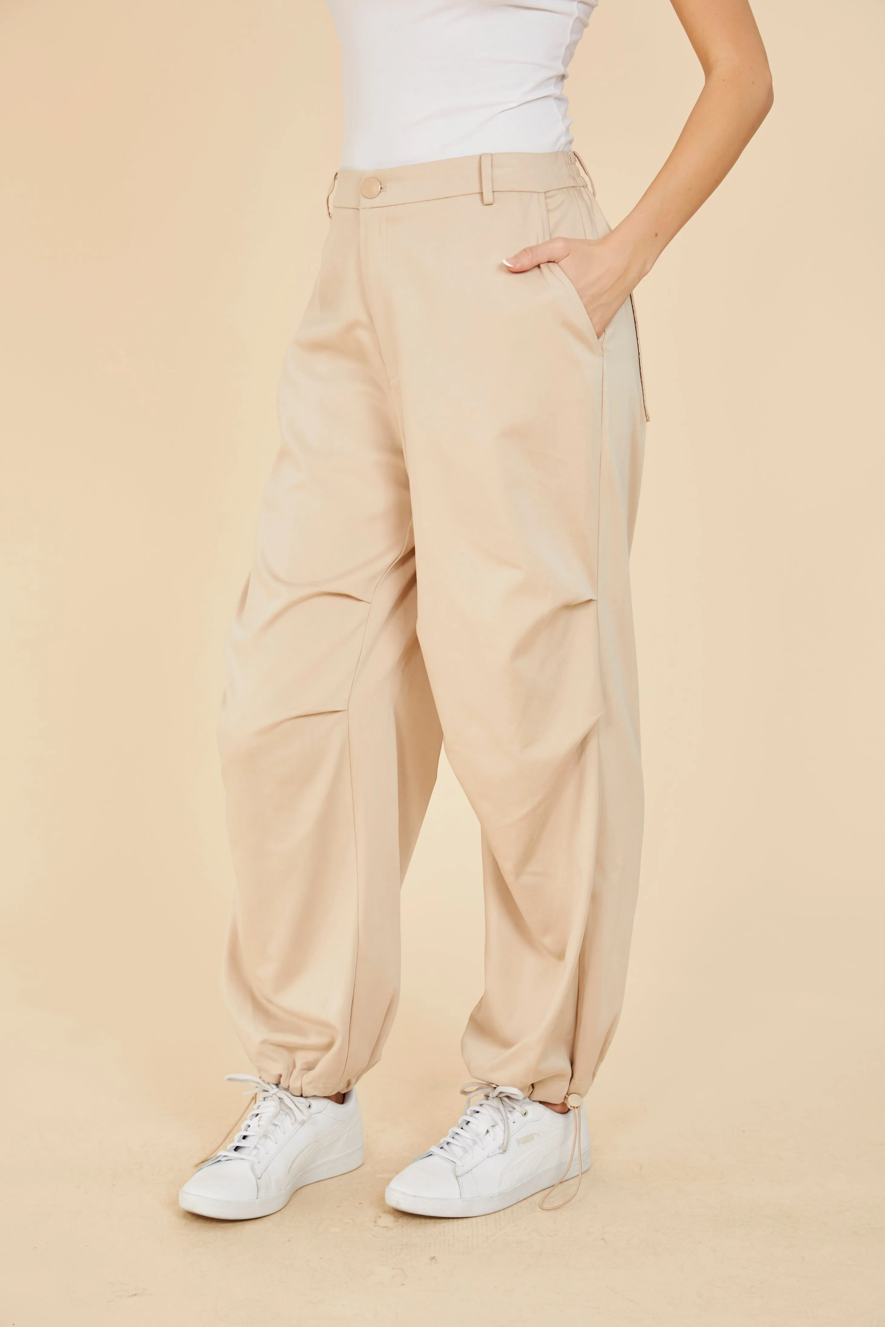 Ruched Knee Drawstring Trousers