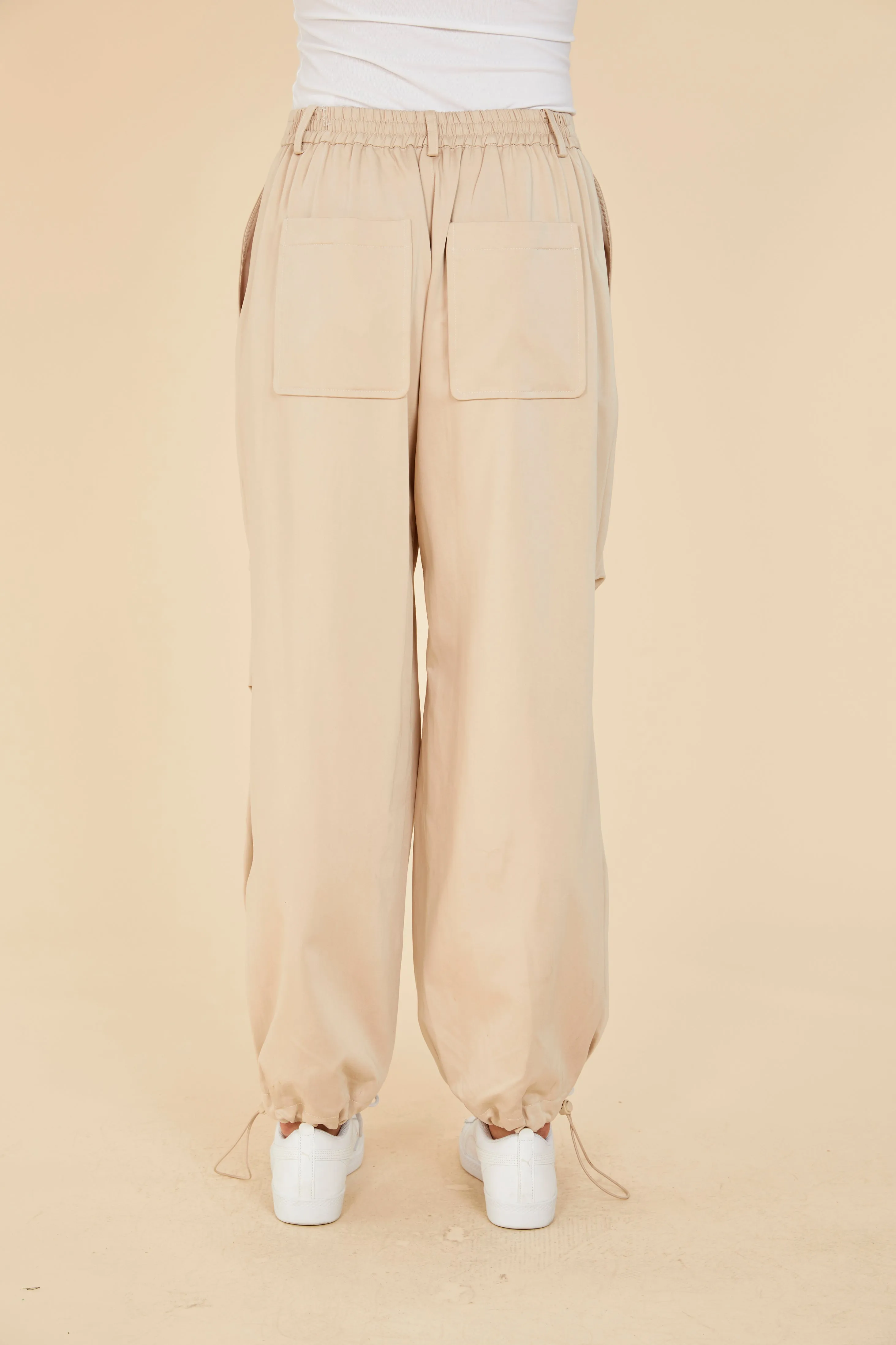 Ruched Knee Drawstring Trousers