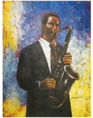 Saxophonist Canvas Wall Art