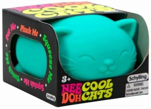 Schylling NeeDoh Cool Cats The Groovy Glob! Squishy, Squeezy, Stretchy Stress Balls - 1 Random Color Pick