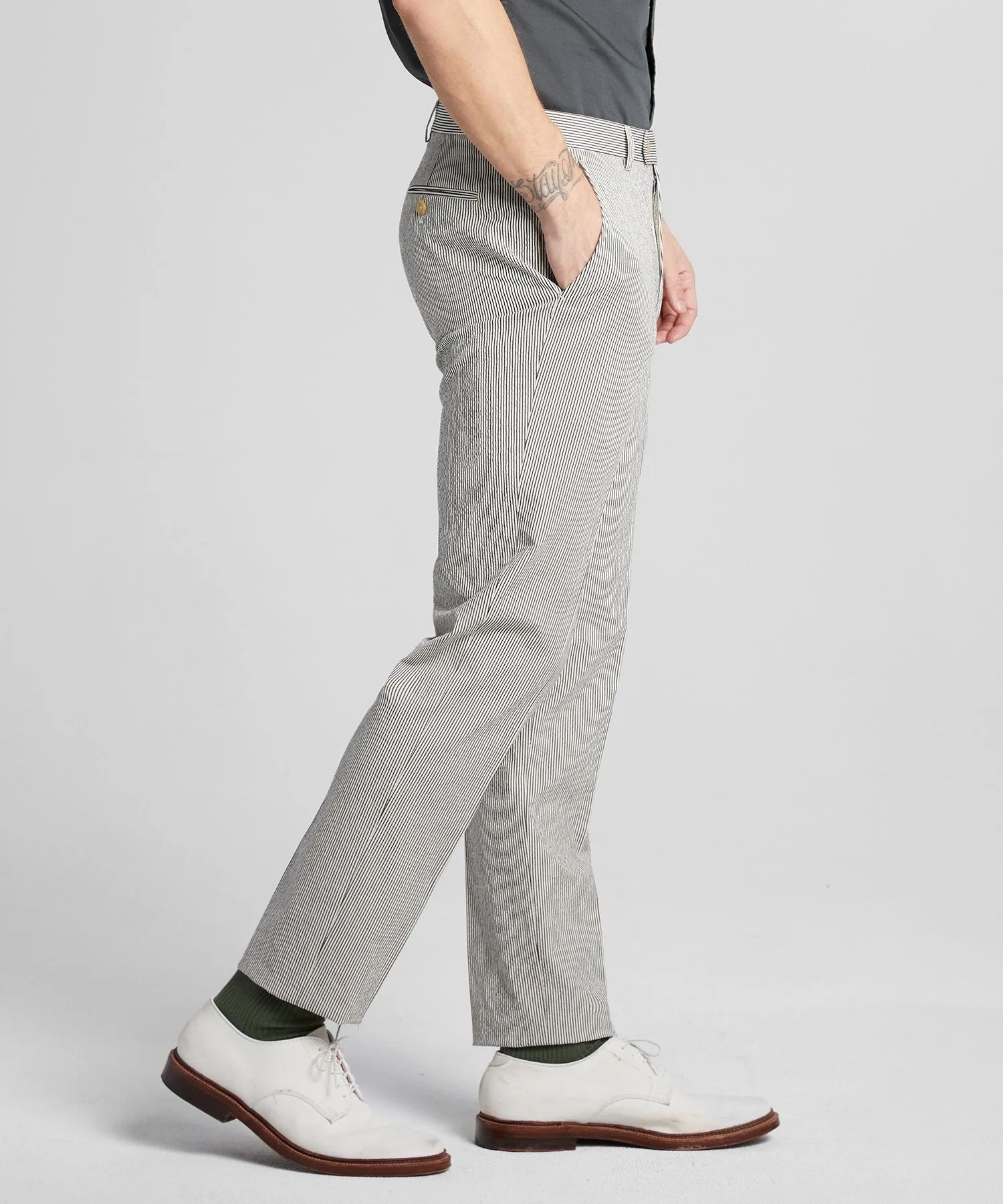 Seersucker Tab Dress Trouser