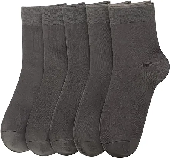 SERISIMPLE Women Ankle Socks Bamboo Crew Thin Ankle Height Boot Lightweight Color Anti Odor Soft Breathable Sock 5 Pairs