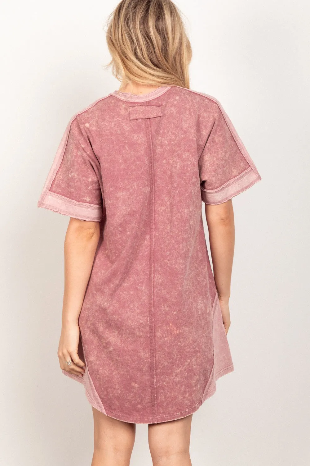 Short Sleeve V-Neck Tee Dress