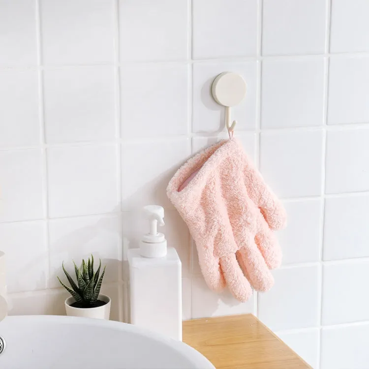 Singe Fast Dry Hair Gloves Quick Drying Coral Velvet Absorbent Gloves(White)