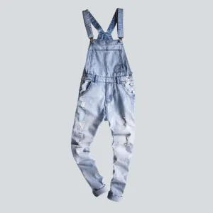 Slim fit men's denim overall