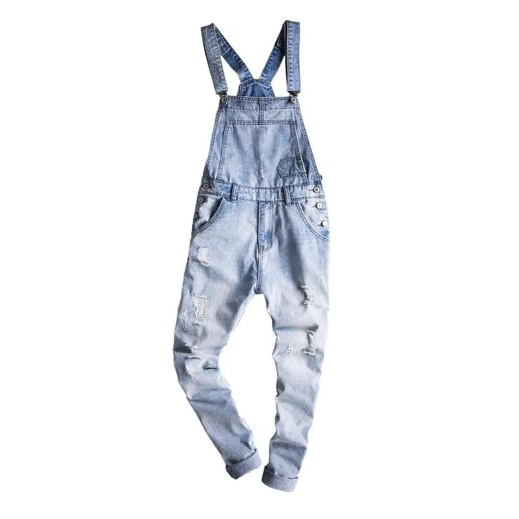 Slim fit men's denim overall