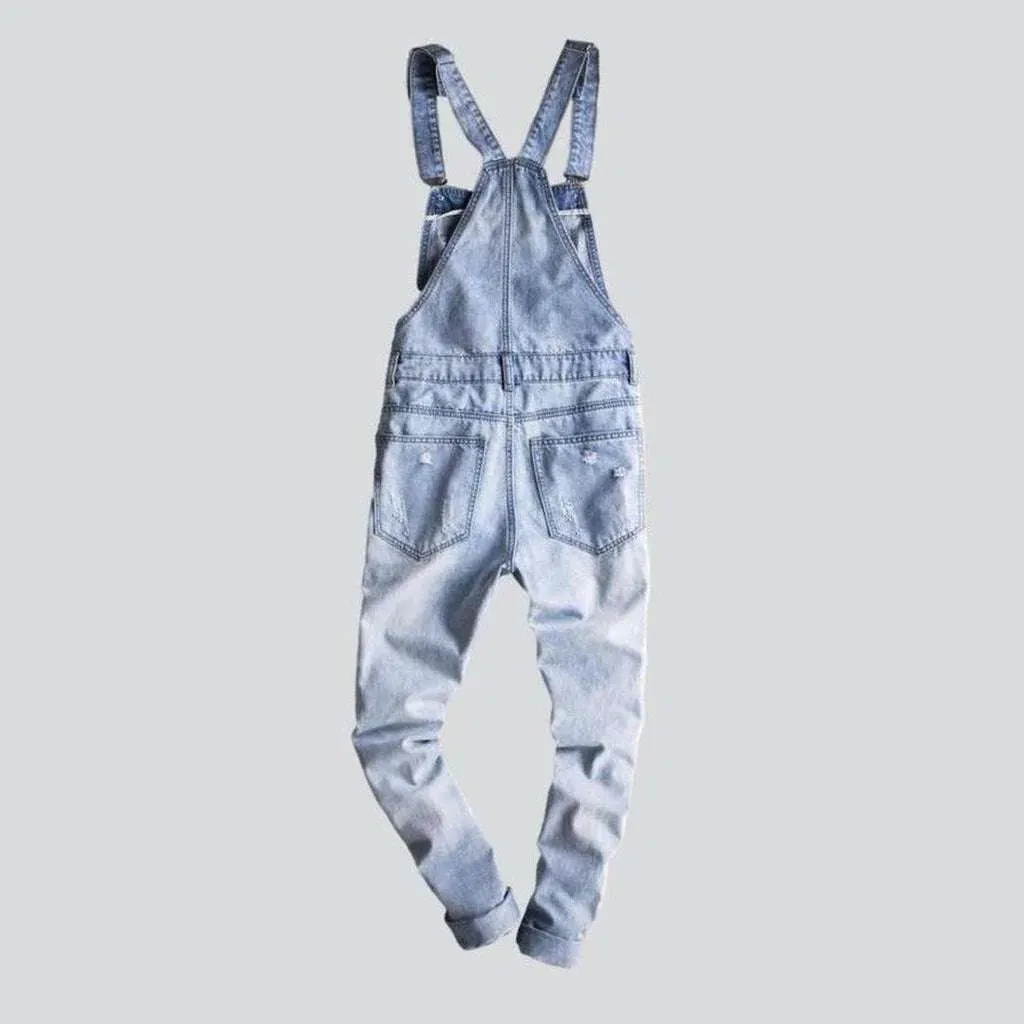 Slim fit men's denim overall