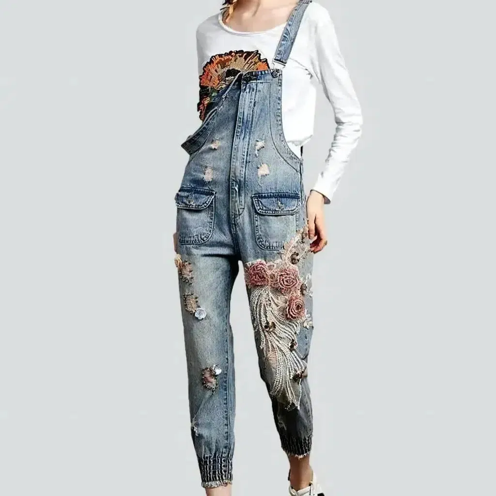 Slim jean dungaree for women