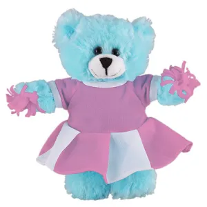 Soft Plush Stuffed Blue Teddy Bear with Cheerleader Outfit