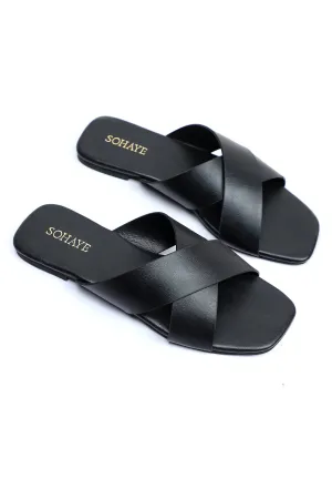 Sohaye Slippers for Women's SKU: FWSL017-BLACK