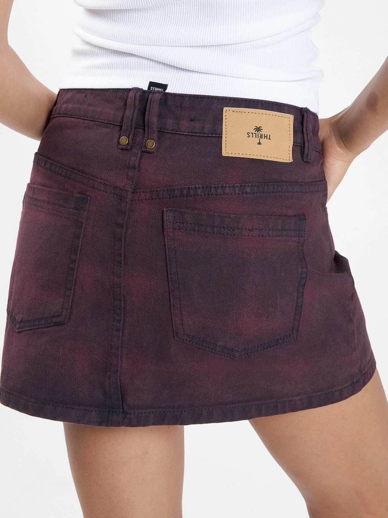 Sophie Barrio Check Skirt - Deep Plum