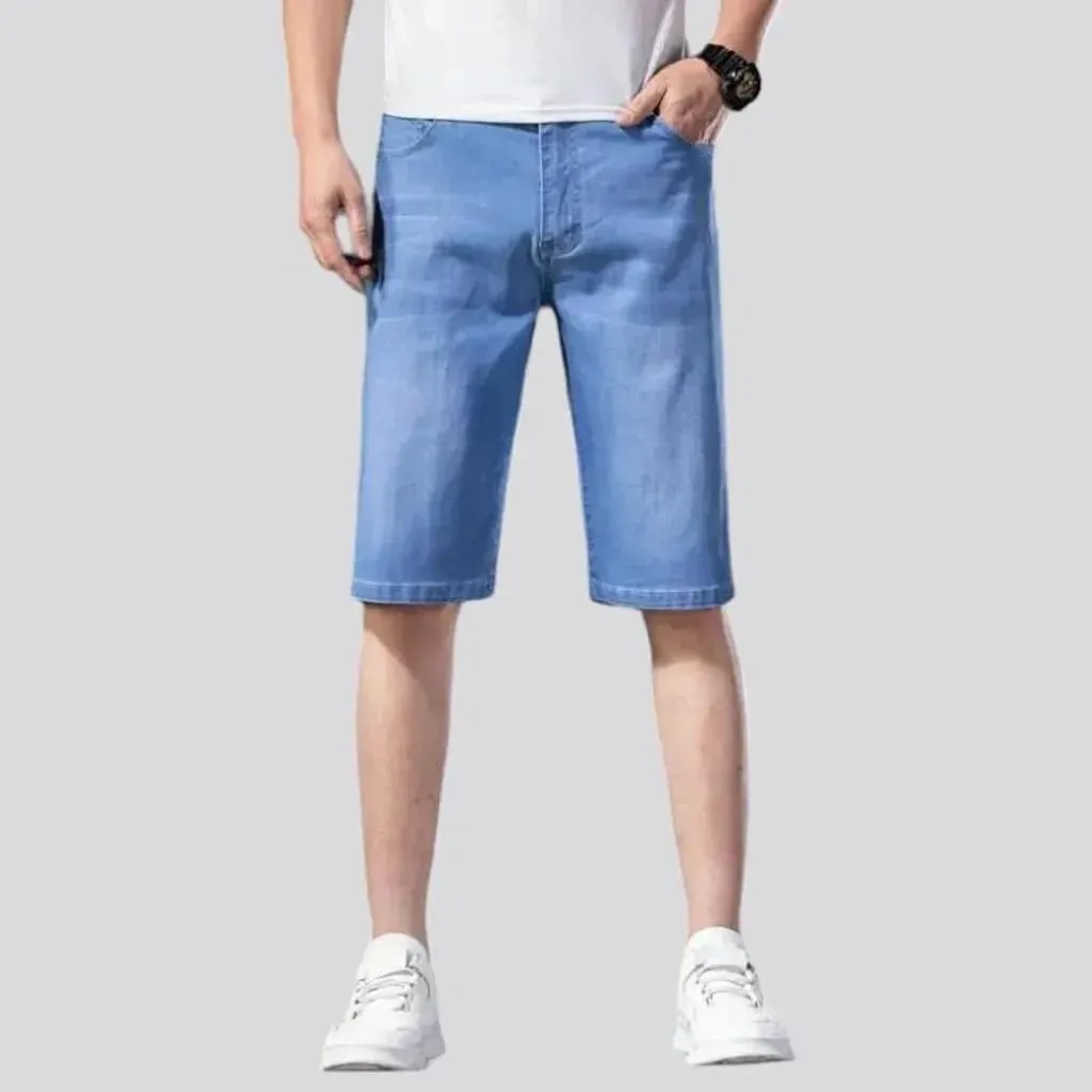 Straight ultra-thin men's denim shorts