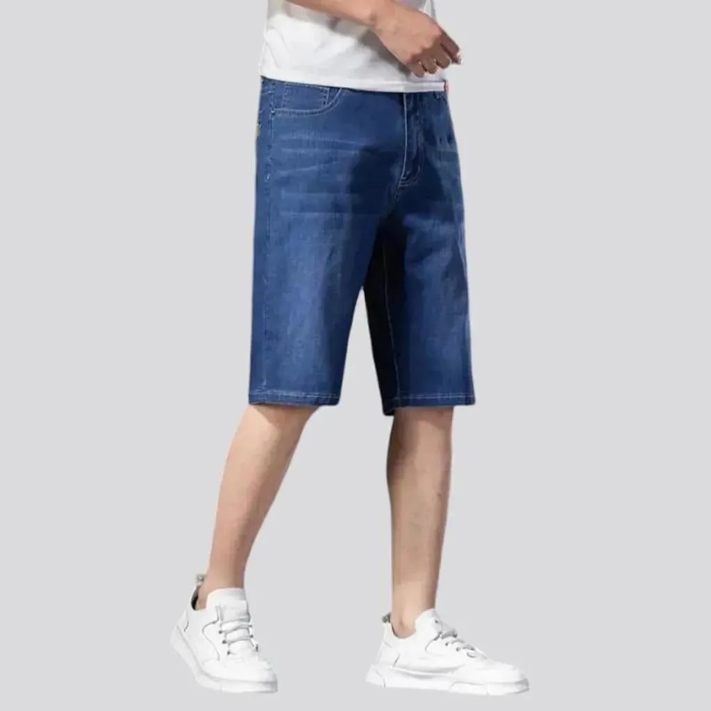 Straight ultra-thin men's denim shorts