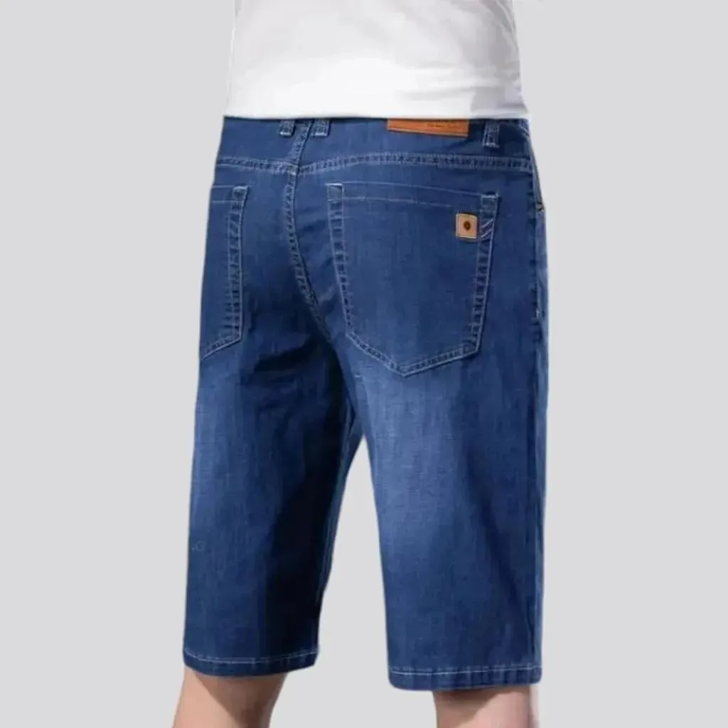 Straight ultra-thin men's denim shorts