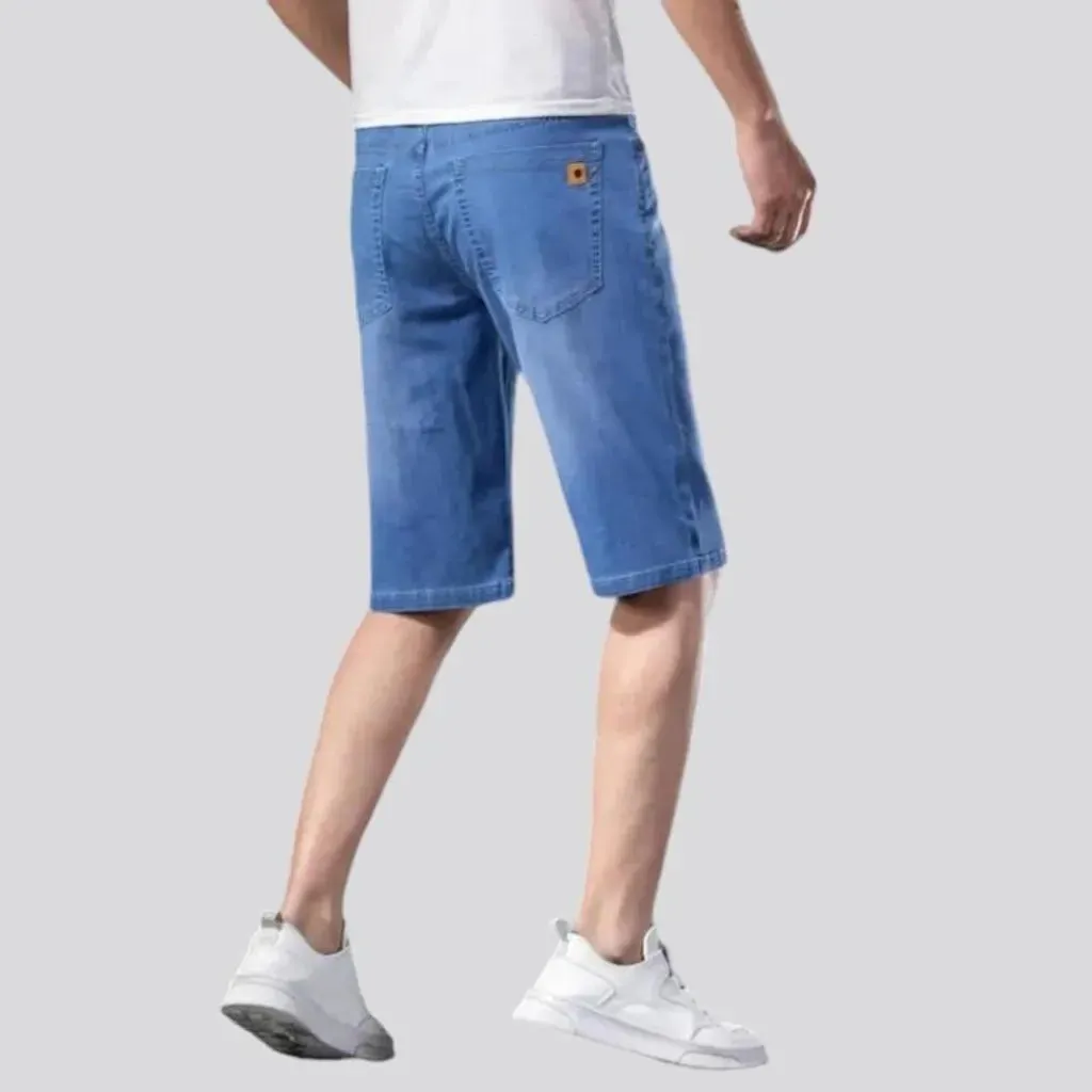 Straight ultra-thin men's denim shorts