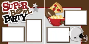 Superbowl Party - Digital Scrapbook Pages - INSTANT DOWNLOAD