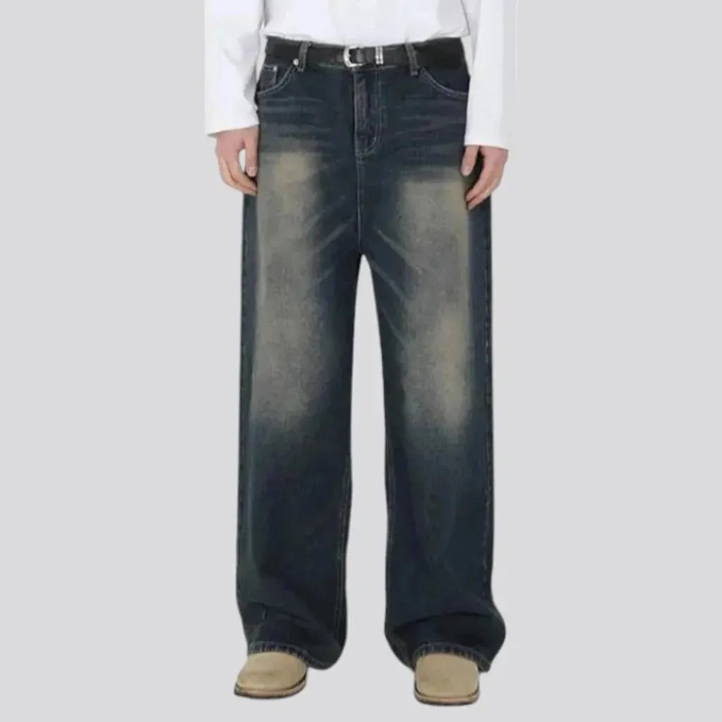 Trendy boho sanded fit men's jeans