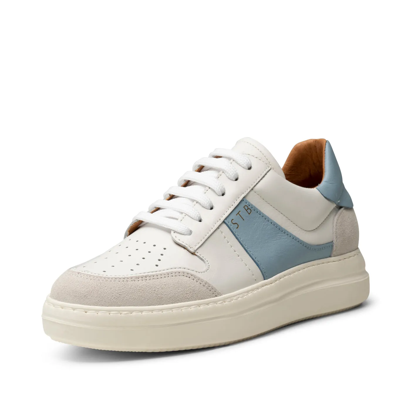 Valda sneaker suede leather - WHITE/BLUE