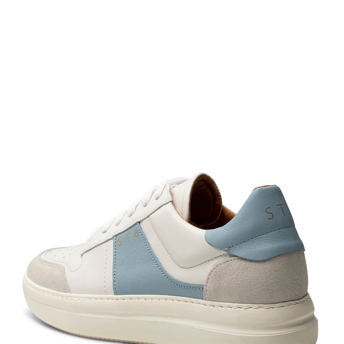 Valda sneaker suede leather - WHITE/BLUE