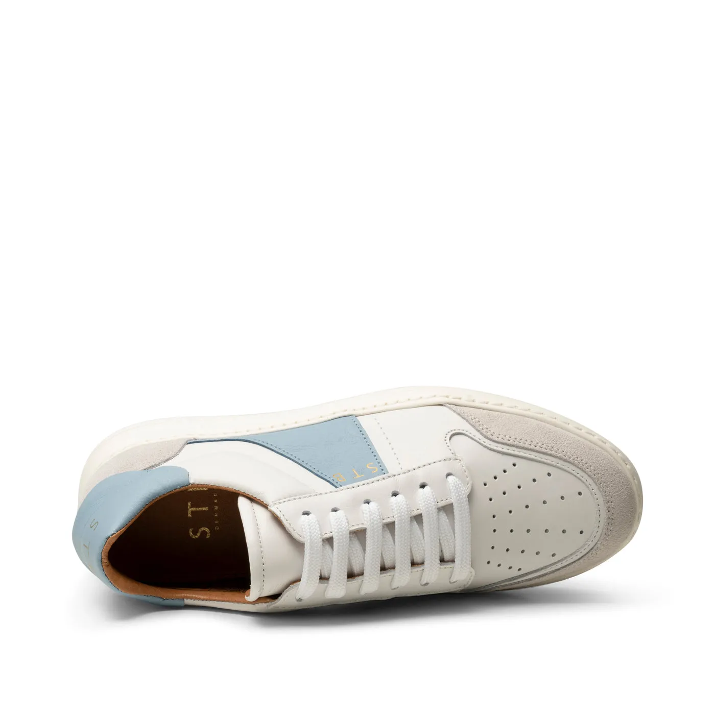 Valda sneaker suede leather - WHITE/BLUE