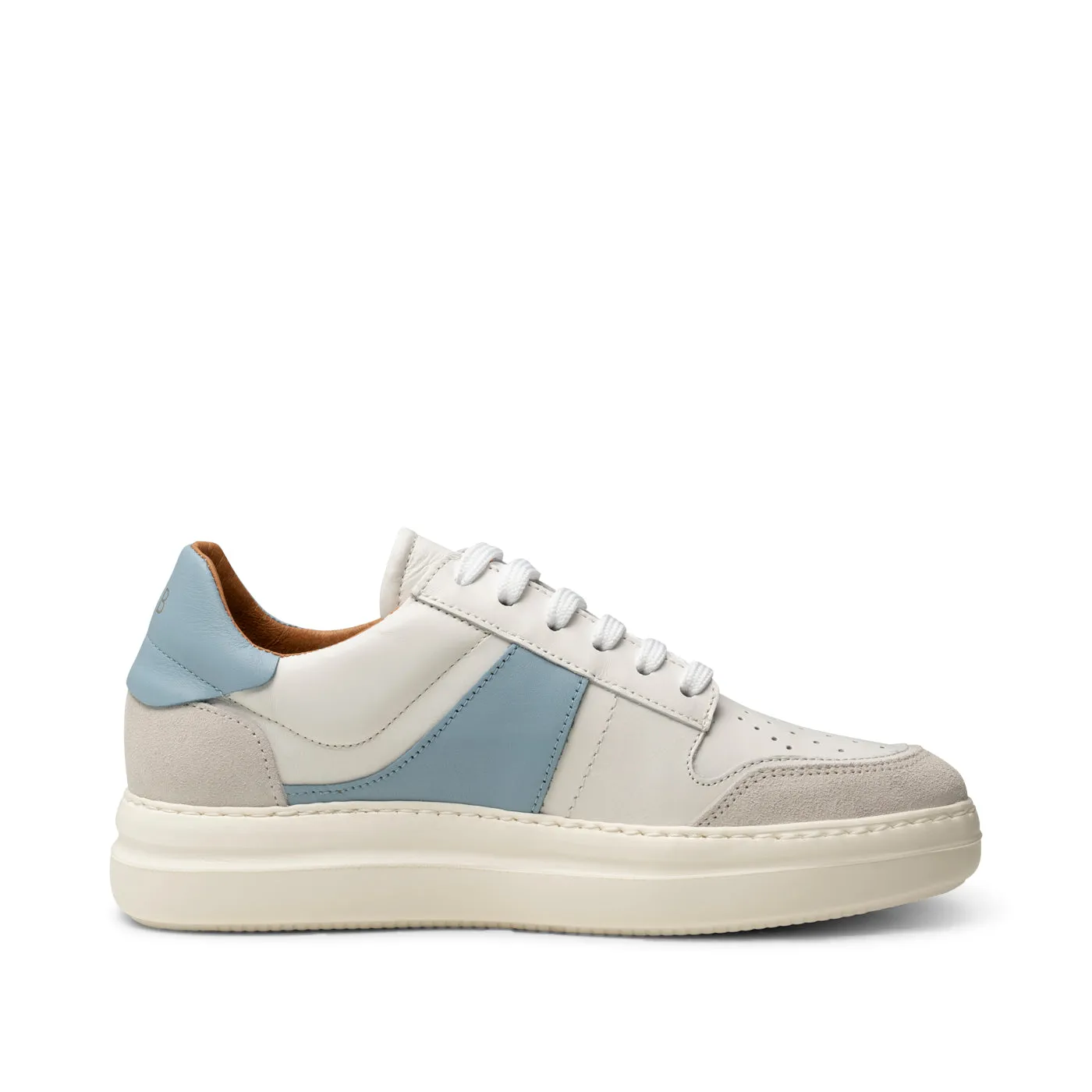 Valda sneaker suede leather - WHITE/BLUE