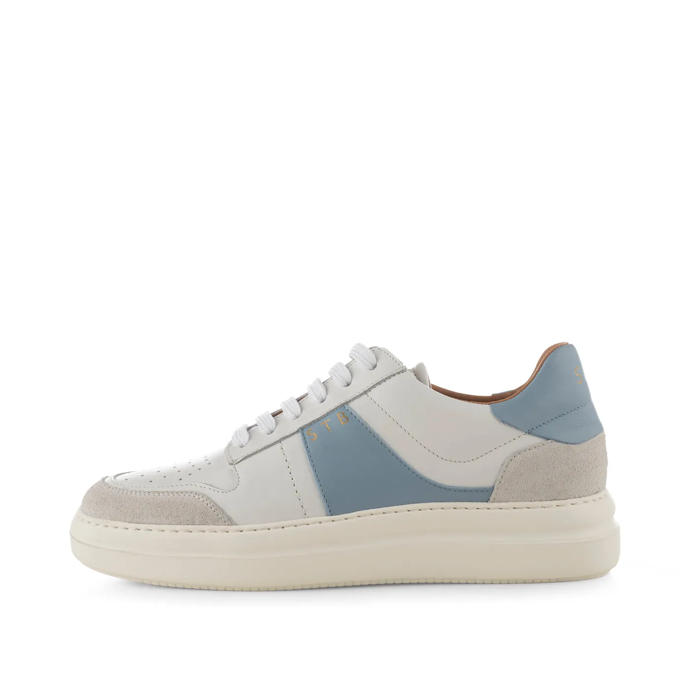 Valda sneaker suede leather - WHITE/BLUE