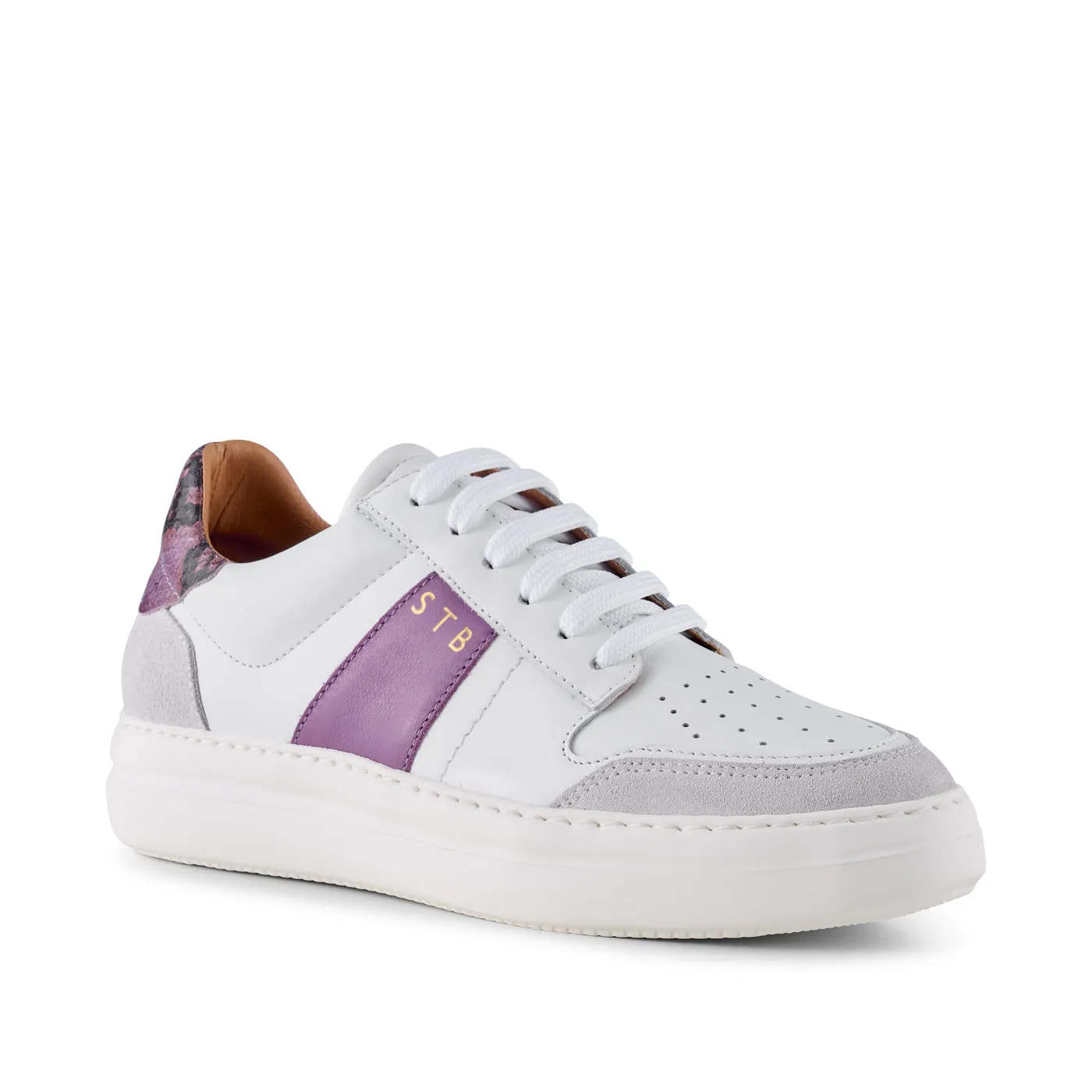 Vinca sneaker leather - WHITE/LAVENDER MULTI