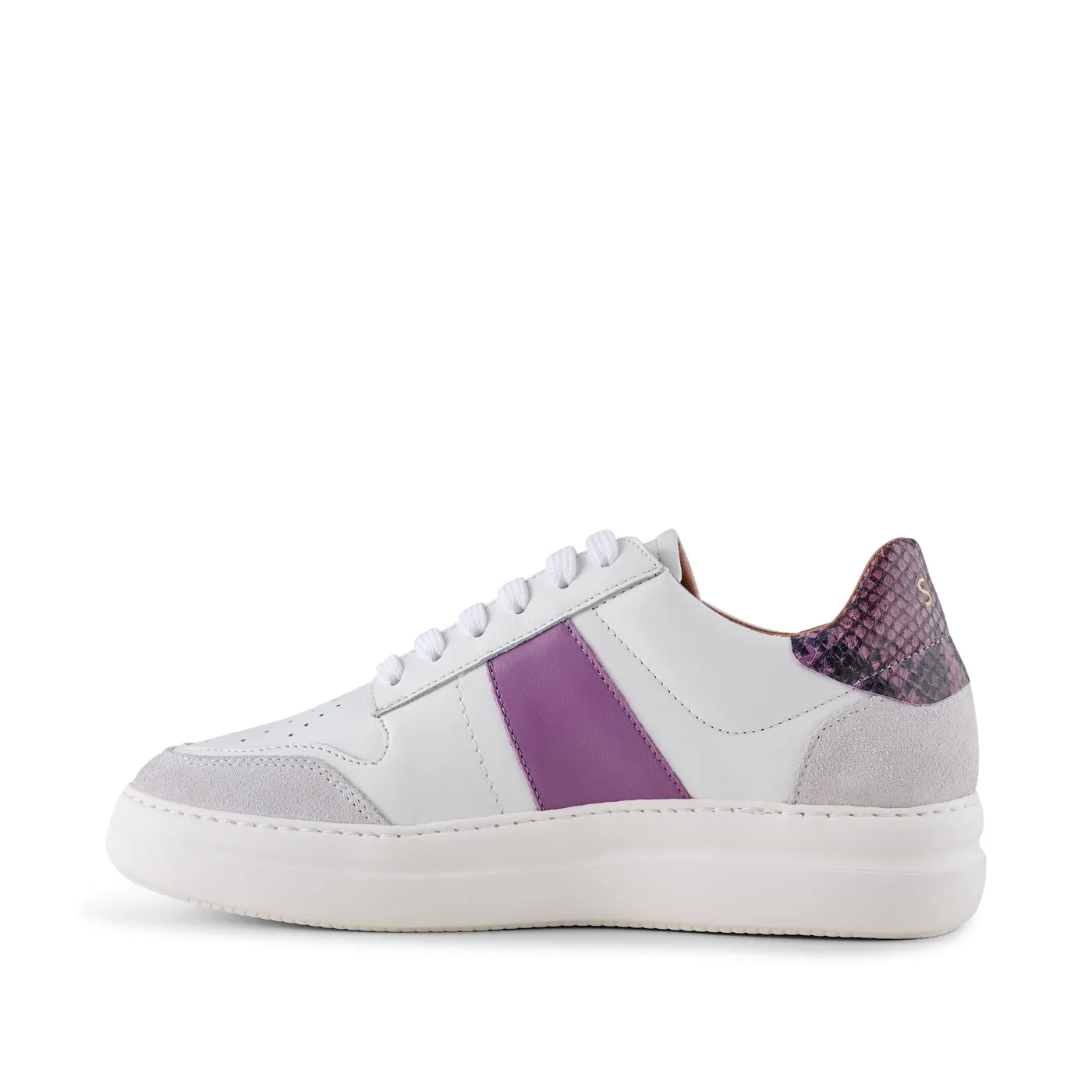 Vinca sneaker leather - WHITE/LAVENDER MULTI