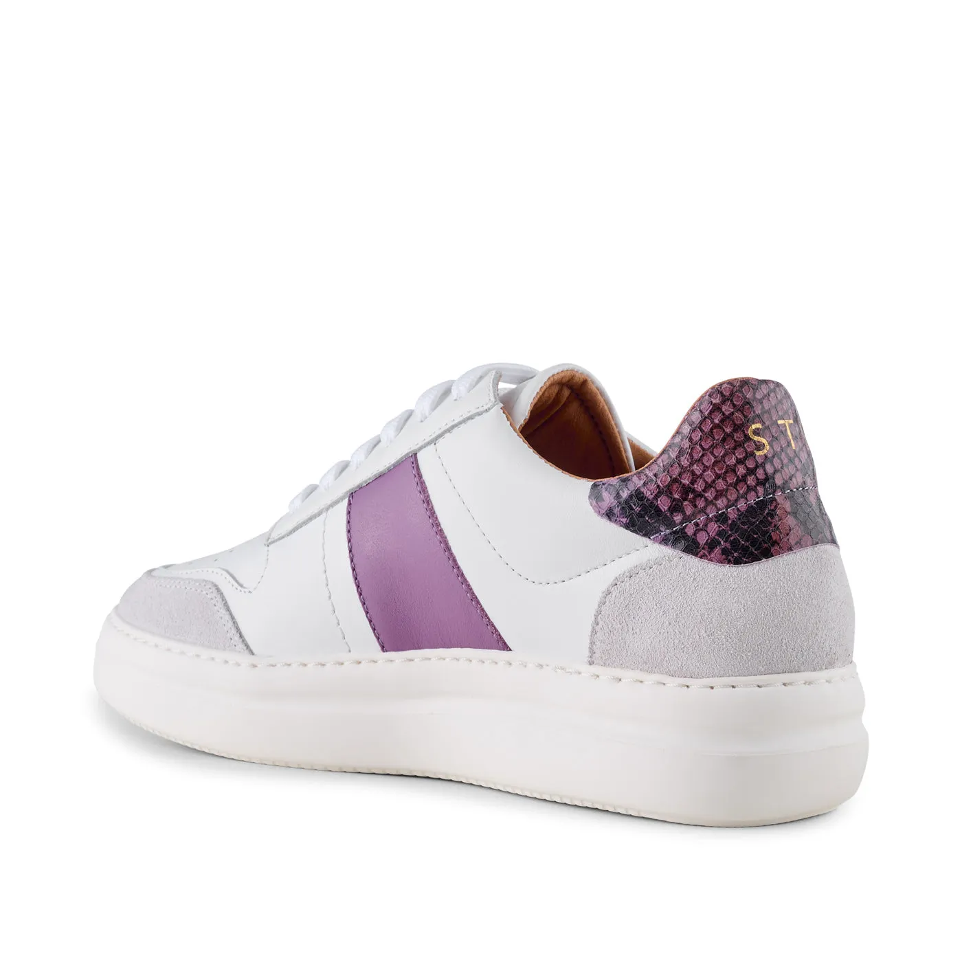 Vinca sneaker leather - WHITE/LAVENDER MULTI