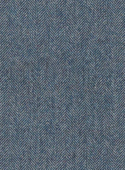 Vintage Herringbone Blue Tweed Suit