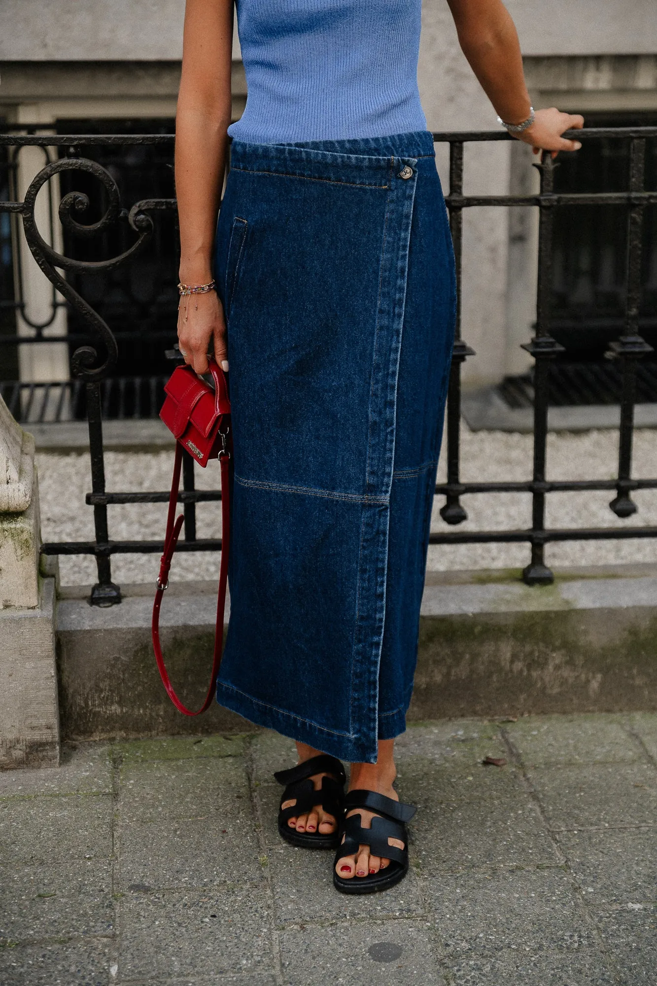 Vita long denim skirt navy