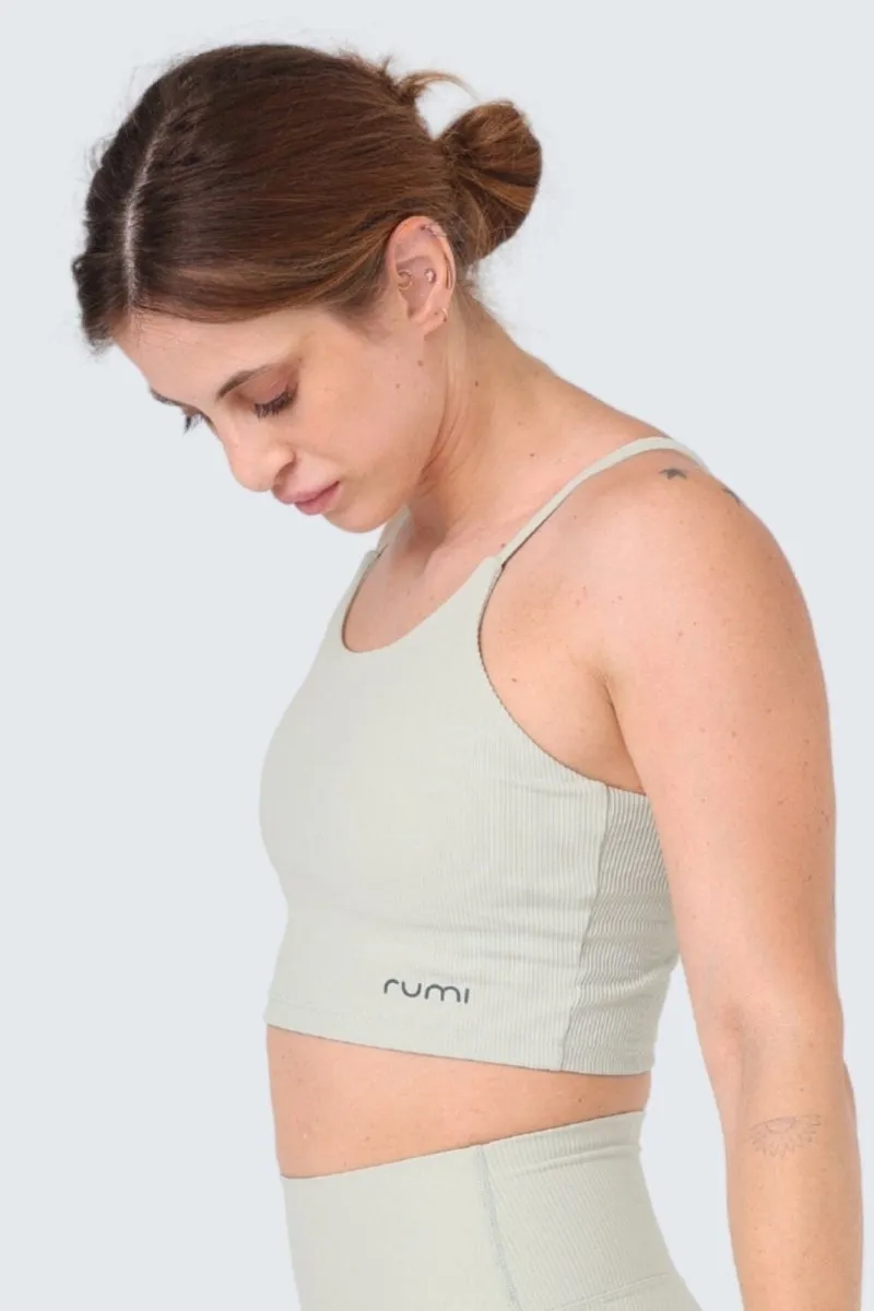 W Sun Rib Crop Top Sports Bra - Peacock Light