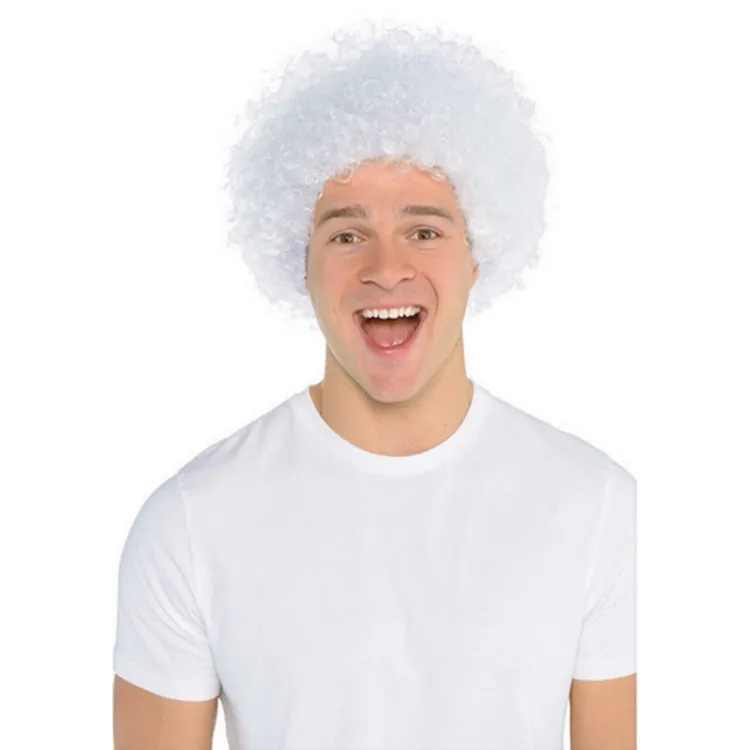 White Curly Wig