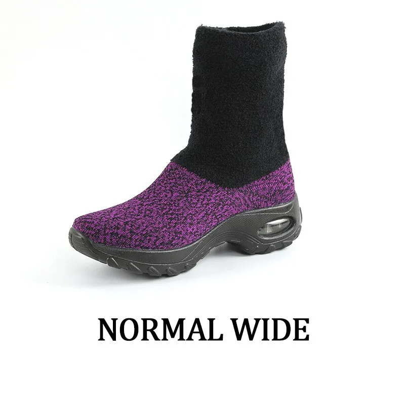 Women's winter thermal stylish non-slip wide sock shoes